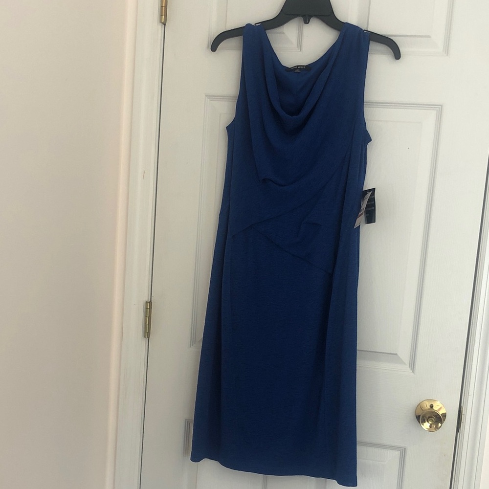 Nine West Blue Sleeveless midi Dress